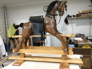 Laminated Plywood Rocking Horse on White Cedar frame