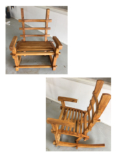 Rustic rocking chair in Blackbutt